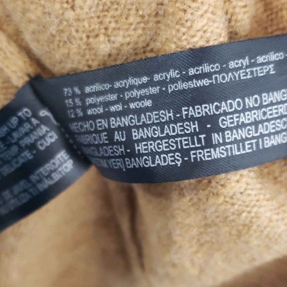 Zara Sweater Light Brown Acrylic/Poly/Wool Blend 36 L Hip Length NWT New - Picture 7 of 10